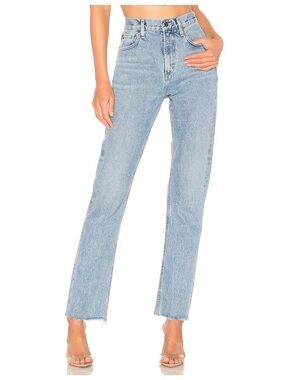 Agolde Light Wash Cherie High-Rise Straight Jeans